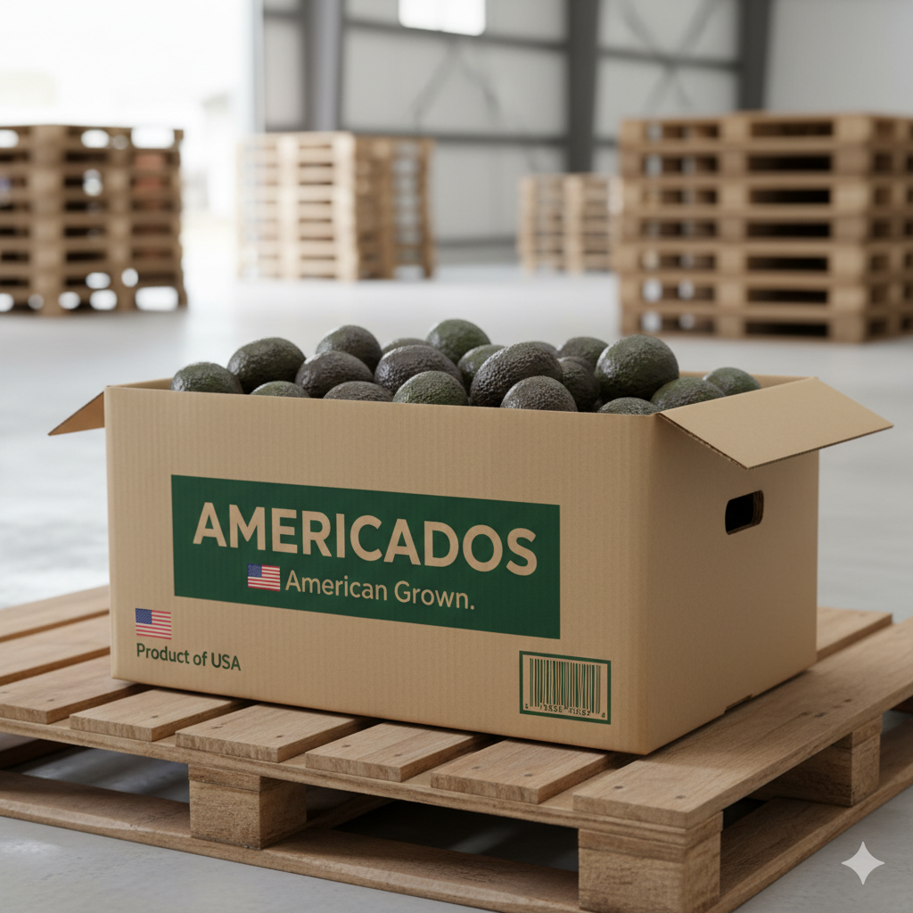 Americados produce shipping box